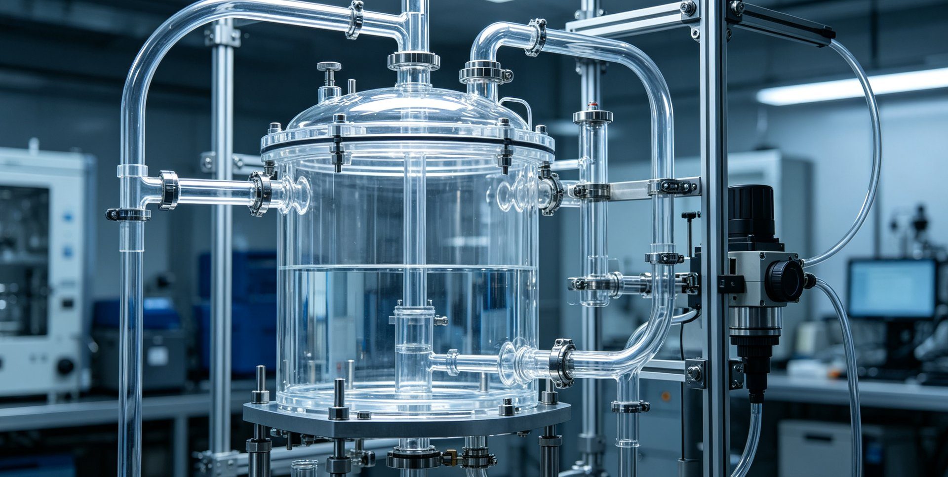 Custom acrylic reactor and precision fabrication for research equipment